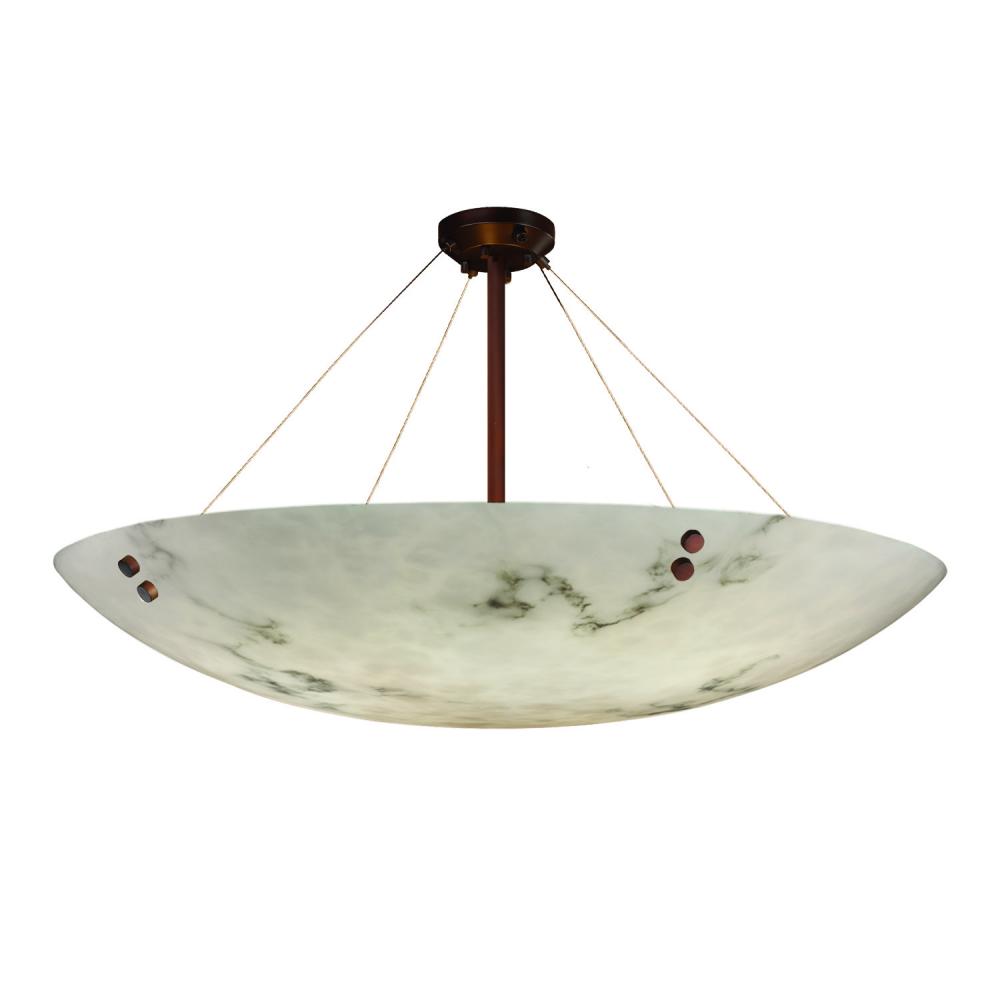 60" Semi-Flush Bowl w/ Concentric Circles Finials