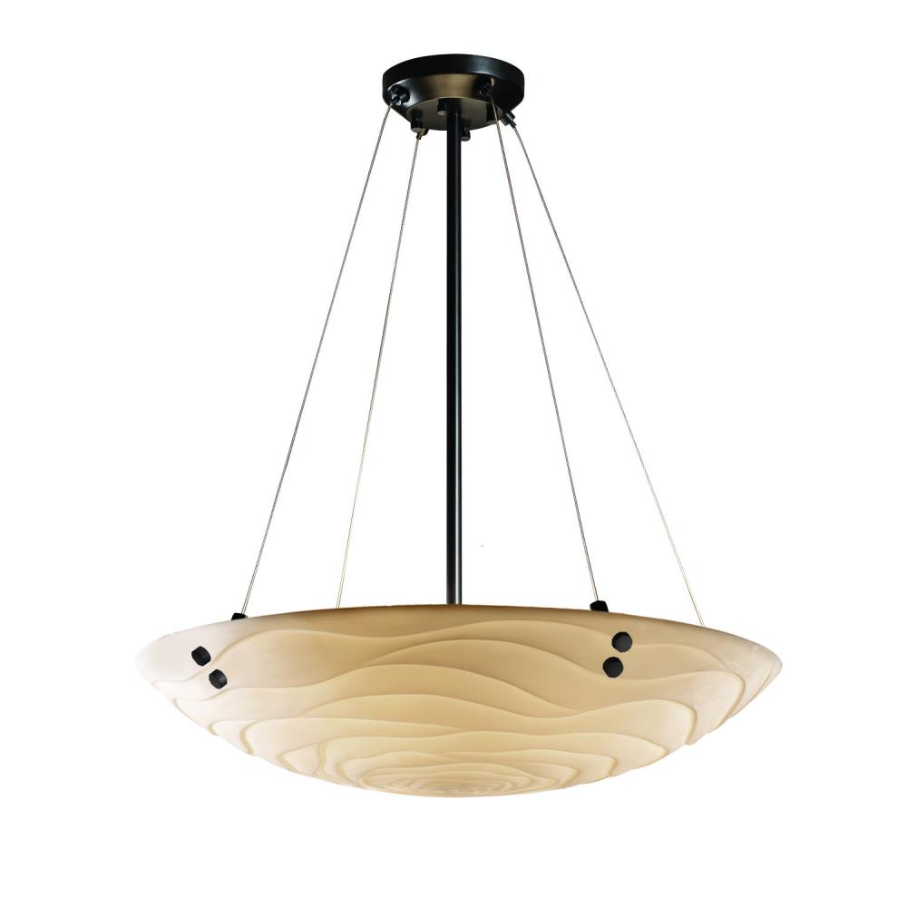 60" LED Pendant Bowl w/ LARGE SQUARE W/ POINT FINIALS