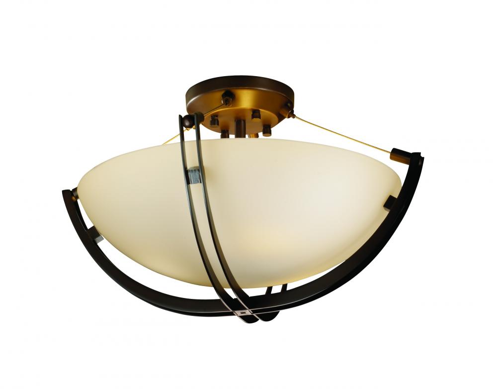 18" LED Semi-Flush Bowl w/ Crossbar