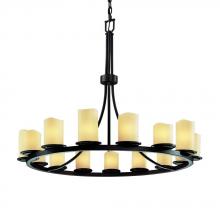 Justice Design Group CNDL-8715-14-CREM-MBLK - Dakota 15-Light 1-Tier Ring Chandelier