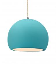 Justice Design Group CER-6535-RFPL-NCKL-BEIG-TWST - Large Globe 1-Light Pendant