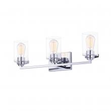 Justice Design Group FSN-8093-CLER-CROM - Cilindro 3-Light Bath Bar