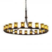 Justice Design Group GLA-8716-16-AMBR-DBRZ-LED21-14700 - Dakota 21-Light 1-Tier Ring LED Chandelier