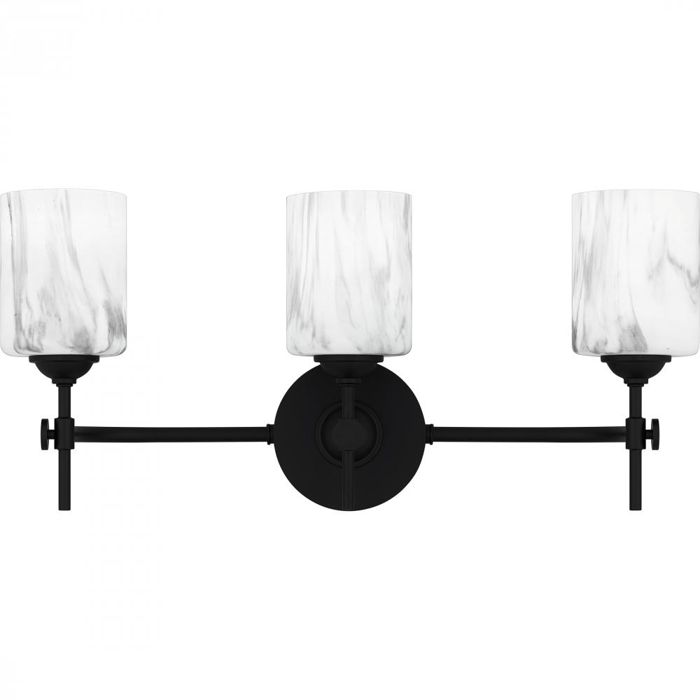 Aria 3-Light Matte Black Bath Light