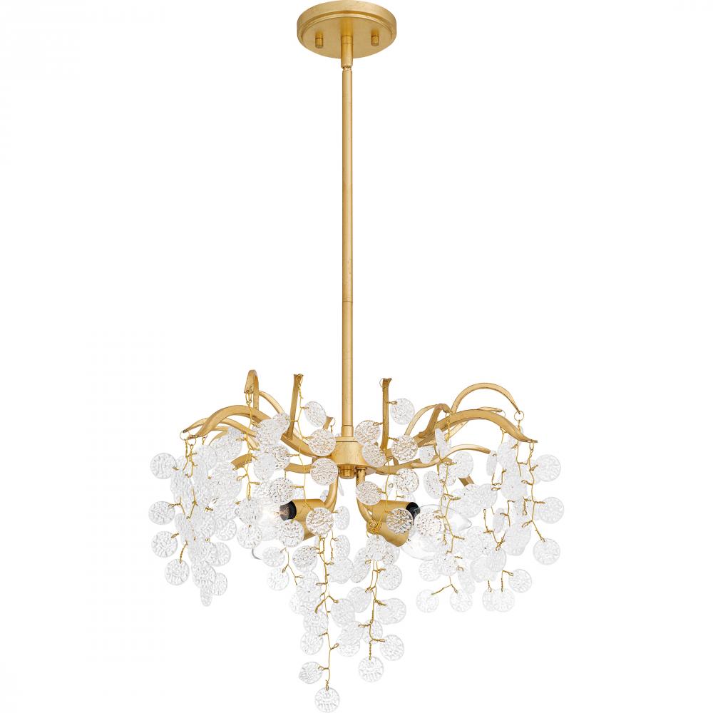 Maple 4-Light Gold Leaf Pendant Light