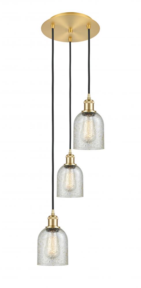 Caledonia - 3 Light - 12 inch - Satin Gold - Cord Hung - Multi Pendant