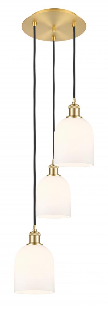 Bella - 3 Light - 12 inch - Satin Gold - Cord hung - Multi Pendant