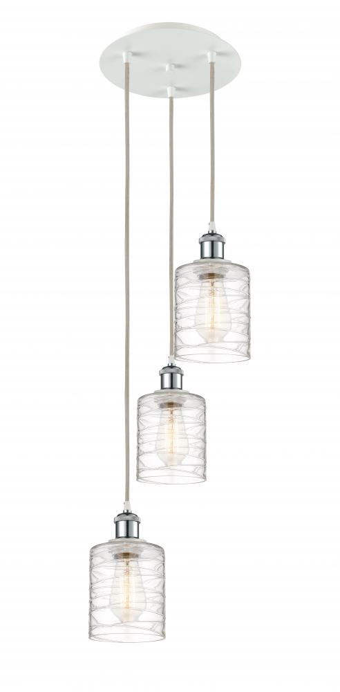 Cobbleskill - 3 Light - 12 inch - White Polished Chrome - Cord Hung - Multi Pendant