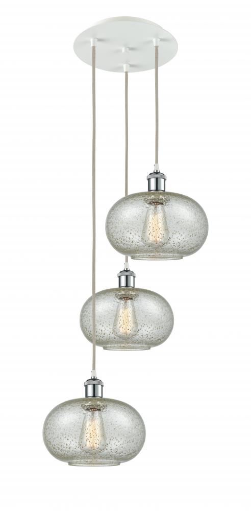 Gorham - 3 Light - 16 inch - White Polished Chrome - Cord Hung - Multi Pendant