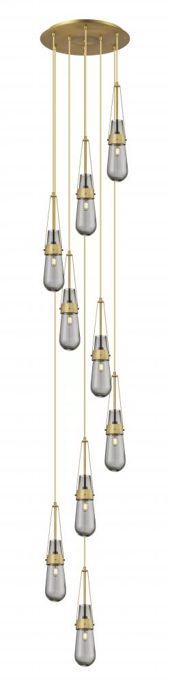 Milan - 9 Light - 19 inch - Brushed Brass - Multi Pendant