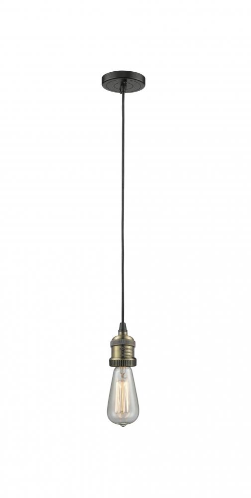 Bare Bulb - 1 Light - 3 inch - Black Antique Brass - Cord hung - Mini Pendant