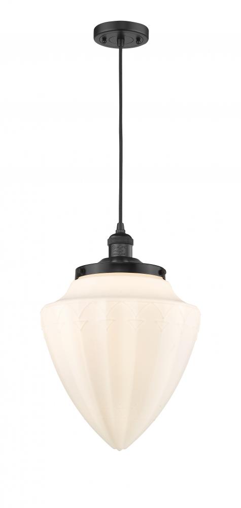 Bullet - 1 Light - 12 inch - Matte Black - Cord hung - Mini Pendant