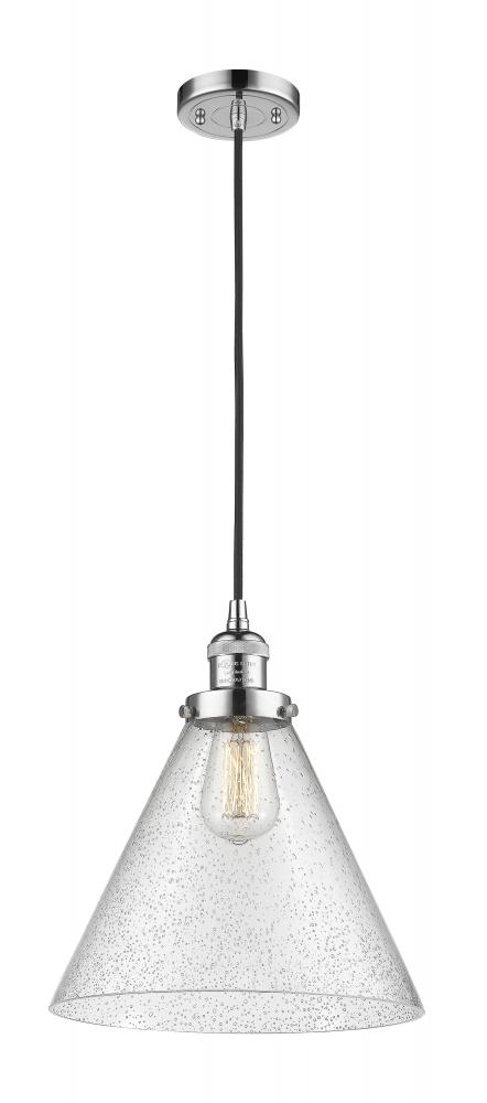 Cone - 1 Light - 12 inch - Polished Chrome - Cord hung - Mini Pendant