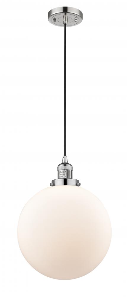 Beacon - 1 Light - 12 inch - Polished Nickel - Cord hung - Mini Pendant