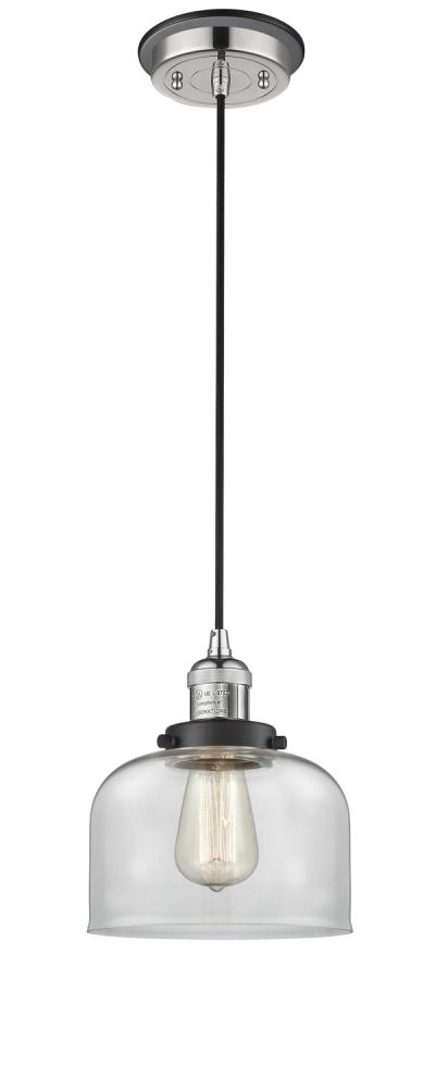 Bell - 1 Light - 8 inch - Polished Nickel - Cord hung - Mini Pendant