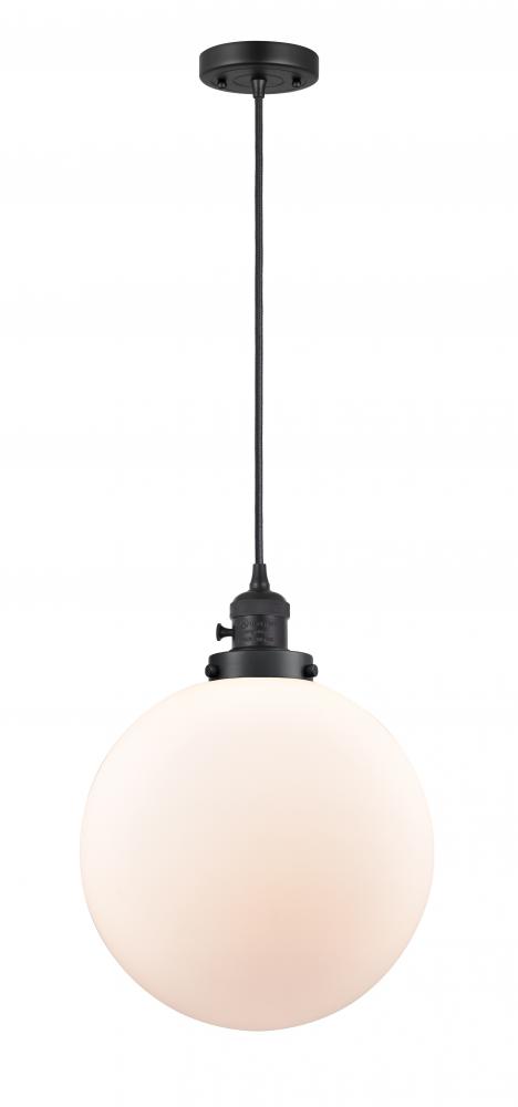 Beacon - 1 Light - 12 inch - Matte Black - Cord hung - Mini Pendant