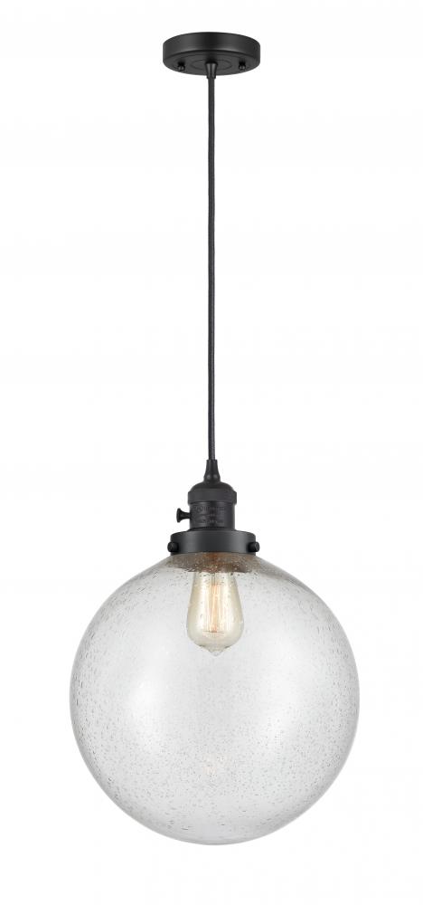 Beacon - 1 Light - 12 inch - Matte Black - Cord hung - Mini Pendant