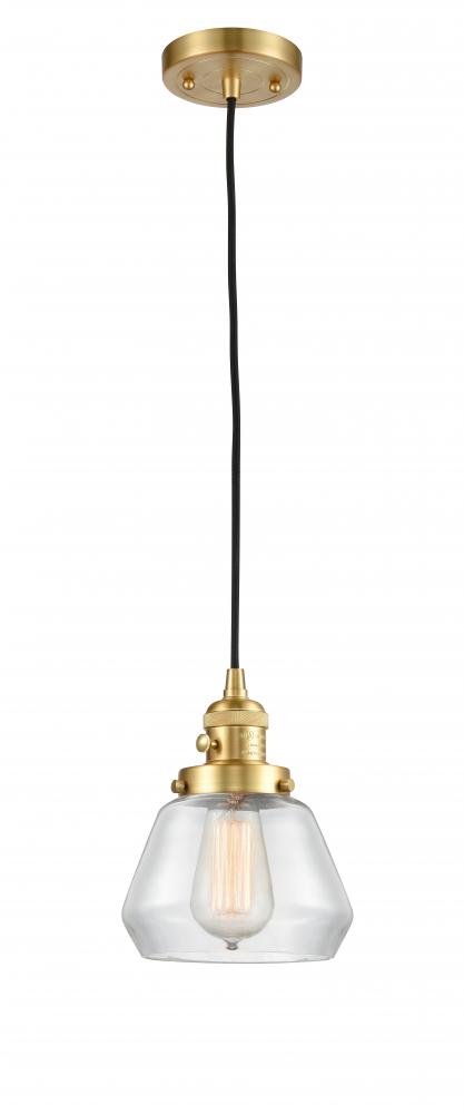 Fulton - 1 Light - 7 inch - Satin Gold - Cord hung - Mini Pendant