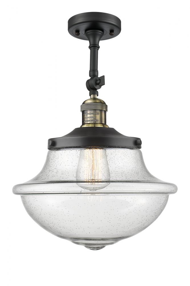 Oxford - 1 Light - 12 inch - Black Antique Brass - Semi-Flush Mount