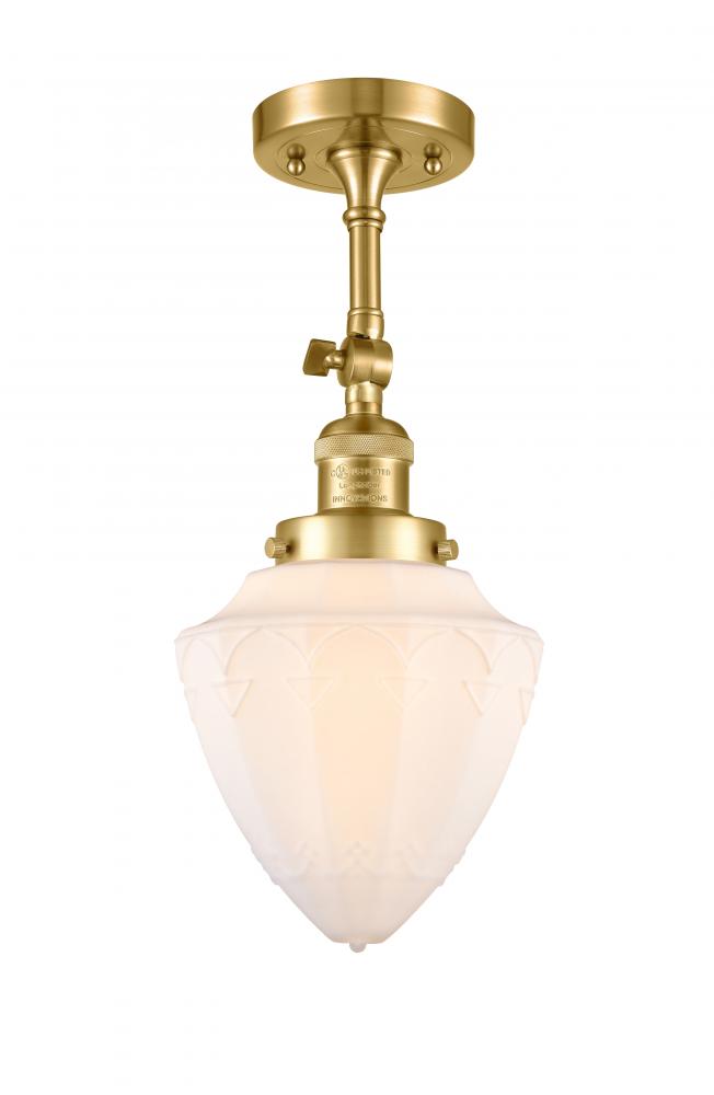 Bullet - 1 Light - 6 inch - Satin Gold - Semi-Flush Mount