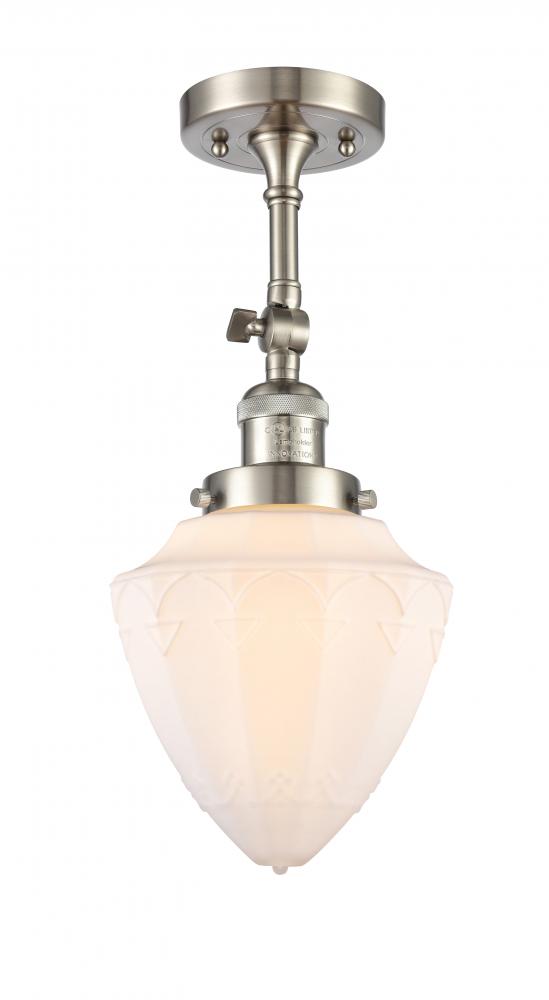 Bullet - 1 Light - 6 inch - Brushed Satin Nickel - Semi-Flush Mount