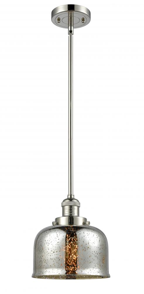 Bell - 1 Light - 8 inch - Polished Nickel - Stem Hung - Mini Pendant