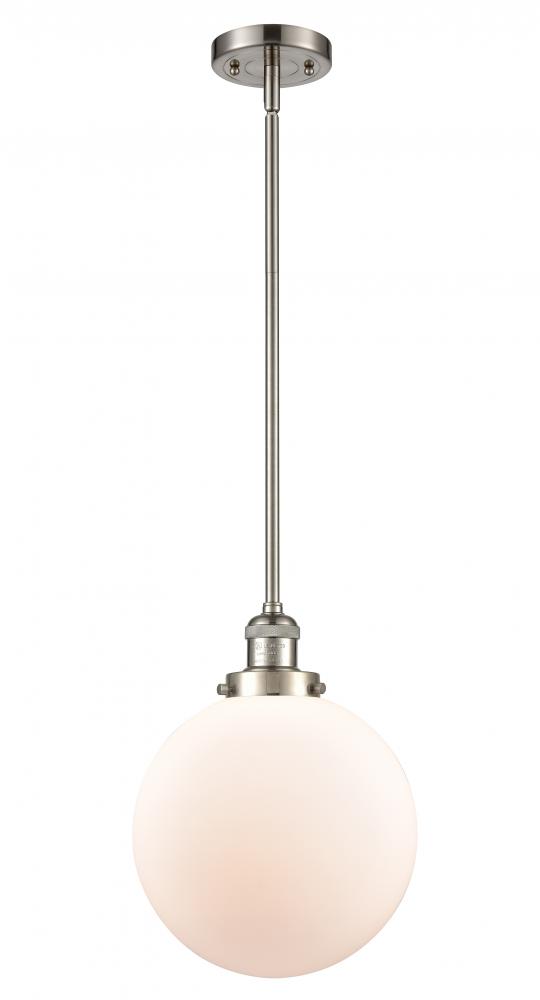 Beacon - 1 Light - 10 inch - Brushed Satin Nickel - Stem Hung - Mini Pendant