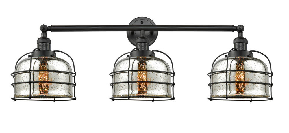 Bell Cage - 3 Light - 34 inch - Matte Black - Bath Vanity Light