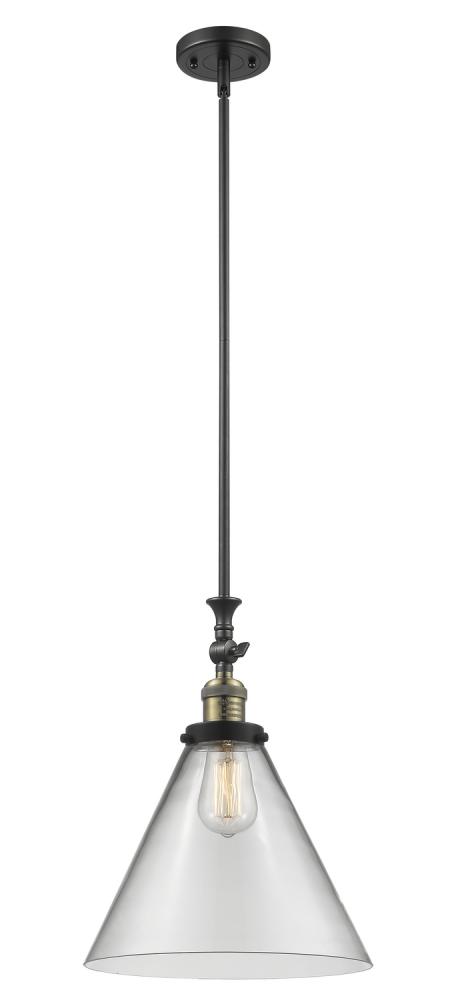 Cone - 1 Light - 12 inch - Black Antique Brass - Stem Hung - Mini Pendant