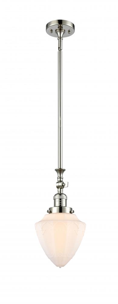 Bullet - 1 Light - 7 inch - Polished Nickel - Stem Hung - Mini Pendant