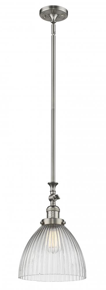 Seneca Falls - 1 Light - 10 inch - Brushed Satin Nickel - Stem Hung - Mini Pendant