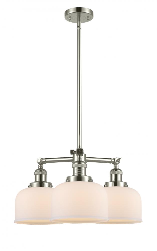 Bell - 3 Light - 22 inch - Polished Nickel - Stem Hung - Chandelier