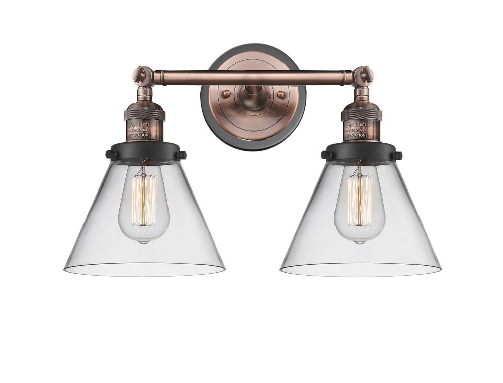 Cone - 2 Light - 18 inch - Antique Copper - Bath Vanity Light