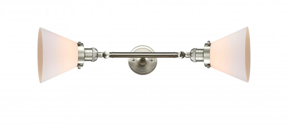 Cone - 2 Light - 8 inch - Brushed Satin Nickel - Bath Vanity Light