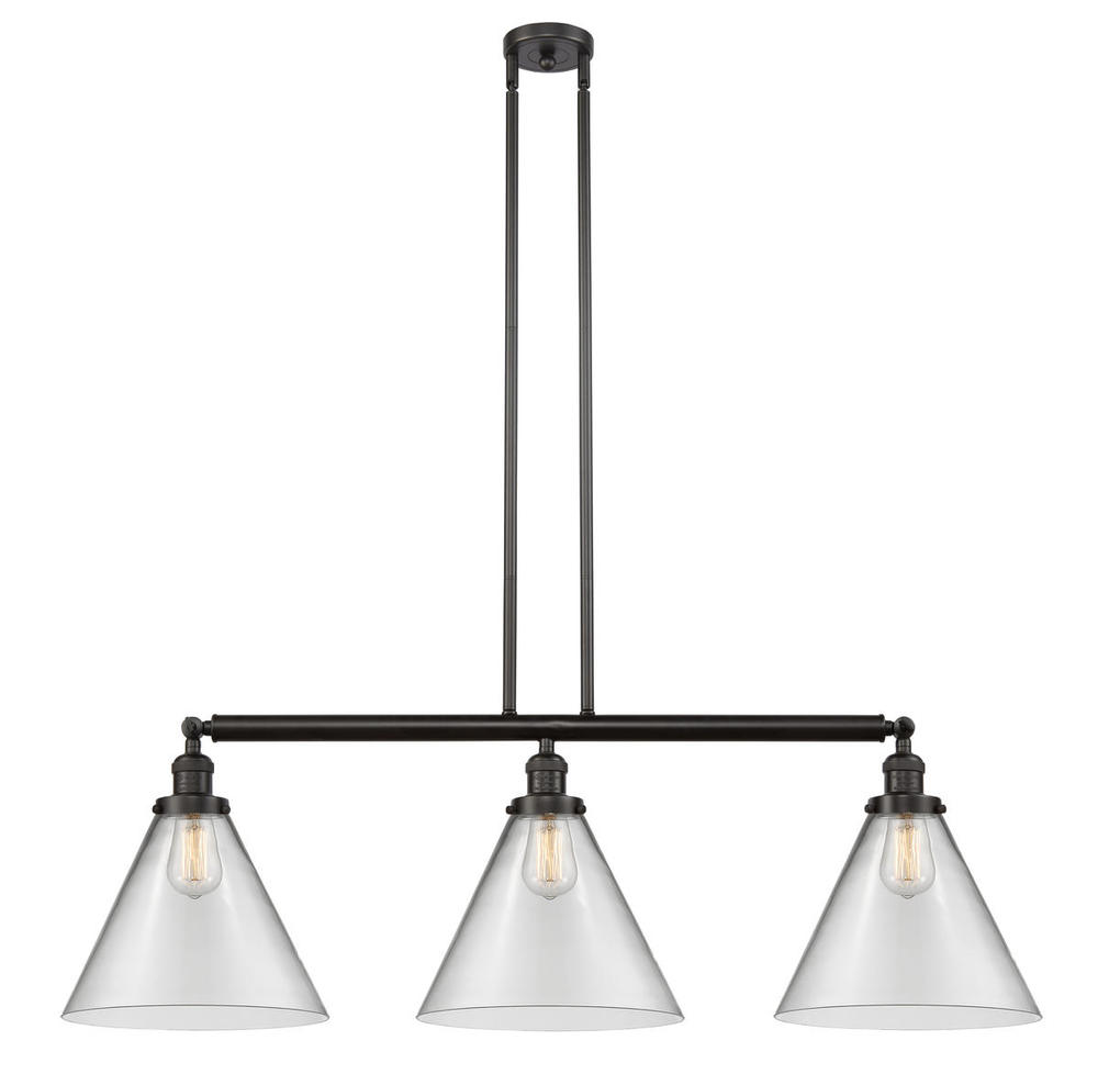 Cone - 3 Light - 44 inch - Oil Rubbed Bronze - Stem Hung - Island Light