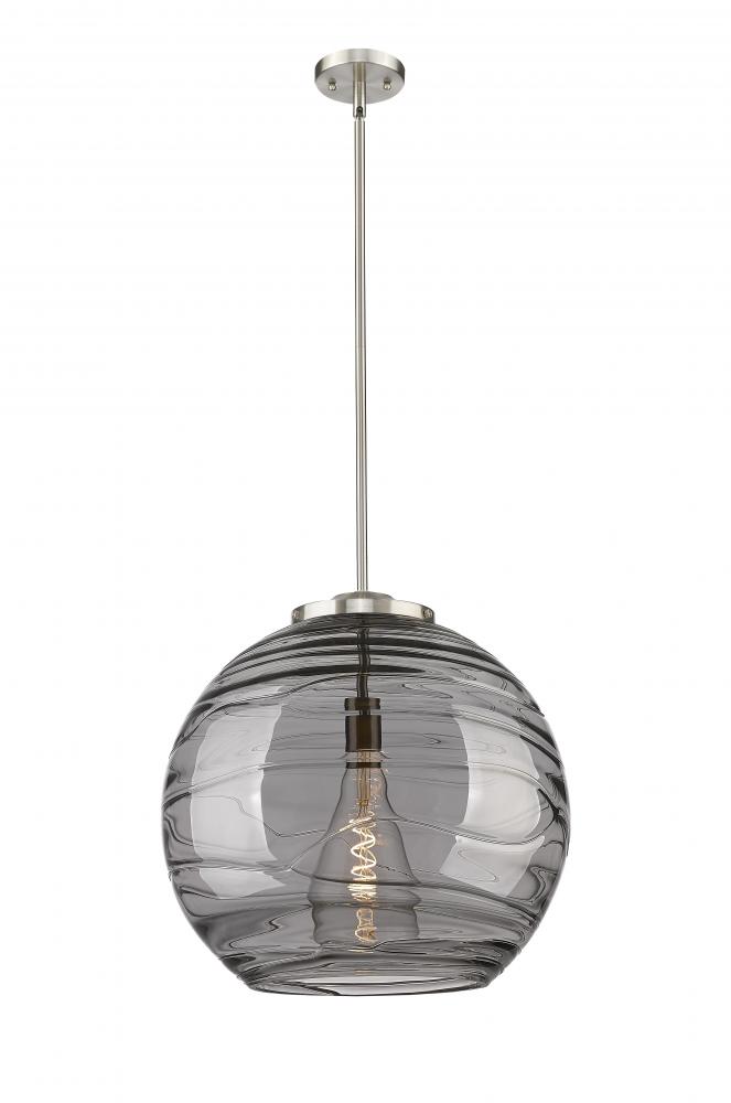 Athens Deco Swirl - 1 Light - 18 inch - Brushed Satin Nickel - Cord hung - Pendant