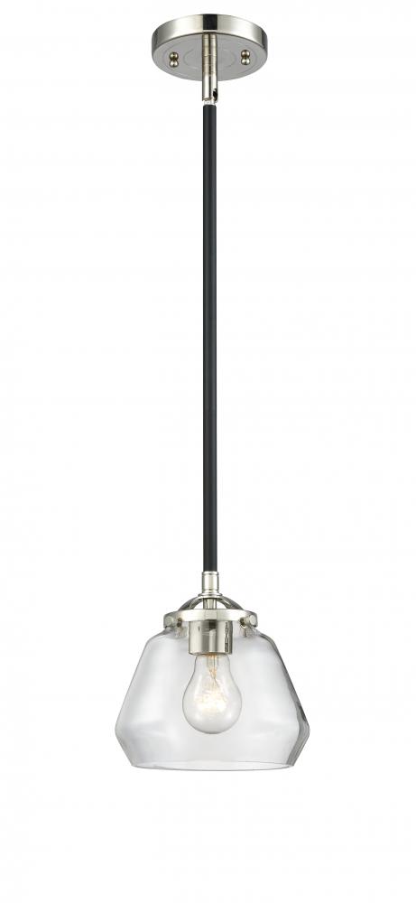 Fulton - 1 Light - 7 inch - Black Polished Nickel - Cord hung - Mini Pendant