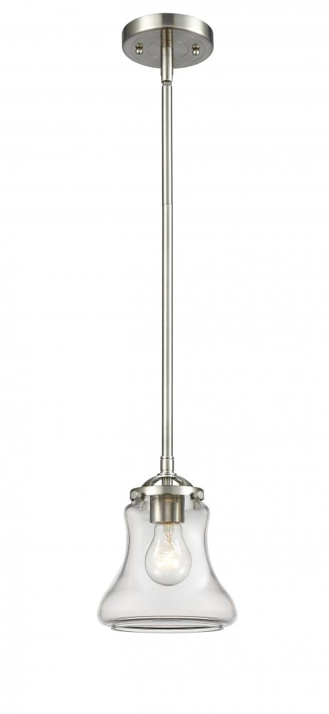 Bellmont - 1 Light - 6 inch - Brushed Satin Nickel - Cord hung - Mini Pendant