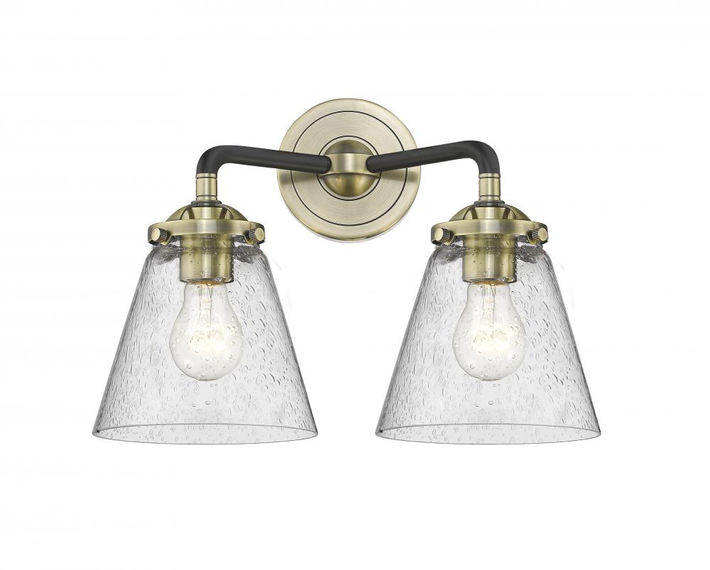 Cone - 2 Light - 14 inch - Black Antique Brass - Bath Vanity Light