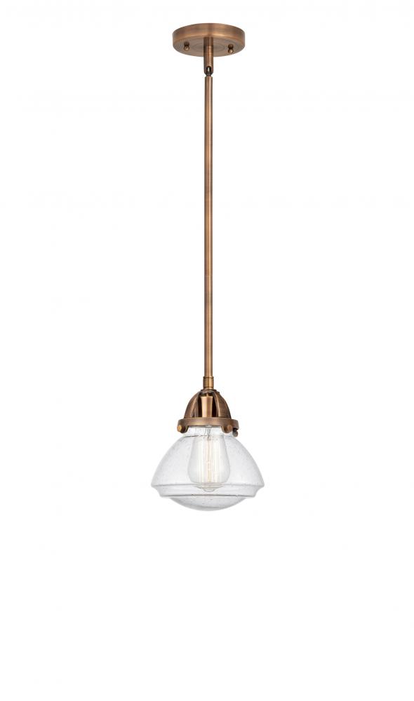 Olean - 1 Light - 7 inch - Antique Copper - Cord hung - Mini Pendant