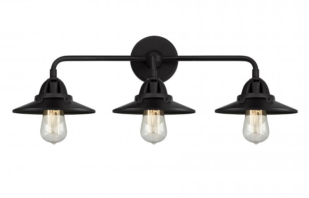 Railroad - 3 Light - 26 inch - Matte Black - Bath Vanity Light