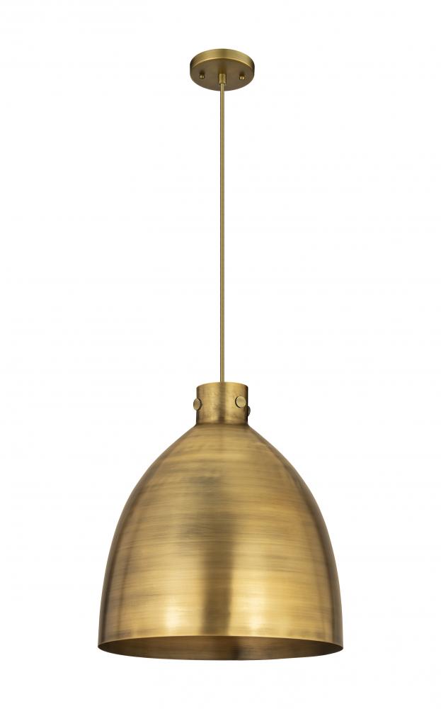 Newton Bell - 1 Light - 18 inch - Brushed Brass - Cord hung - Pendant