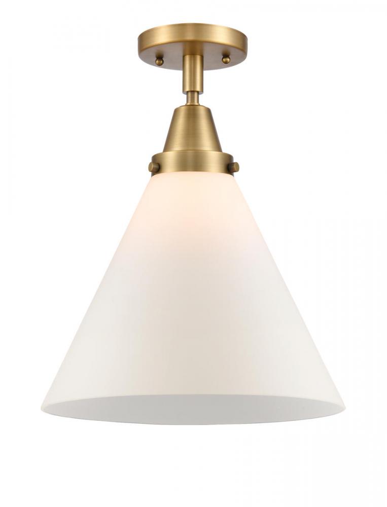 Cone - 1 Light - 12 inch - Brushed Brass - Flush Mount