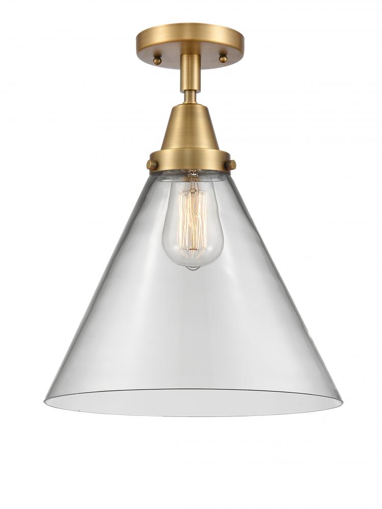 Cone - 1 Light - 12 inch - Brushed Brass - Flush Mount