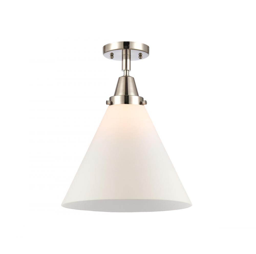 Cone - 1 Light - 12 inch - Polished Nickel - Flush Mount