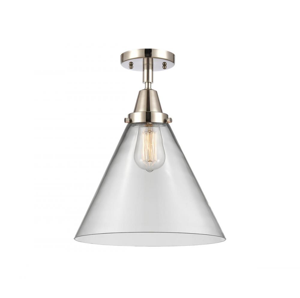 Cone - 1 Light - 12 inch - Polished Nickel - Flush Mount