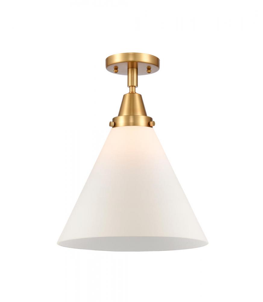 Cone - 1 Light - 12 inch - Satin Gold - Flush Mount