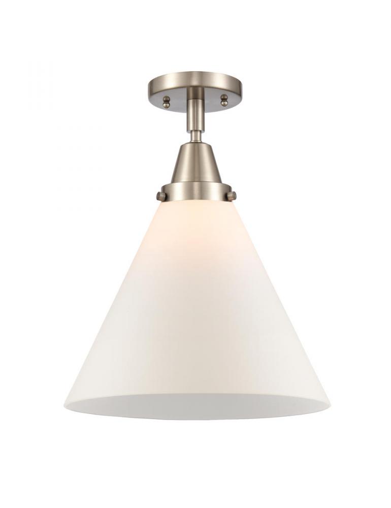 Cone - 1 Light - 12 inch - Brushed Satin Nickel - Flush Mount