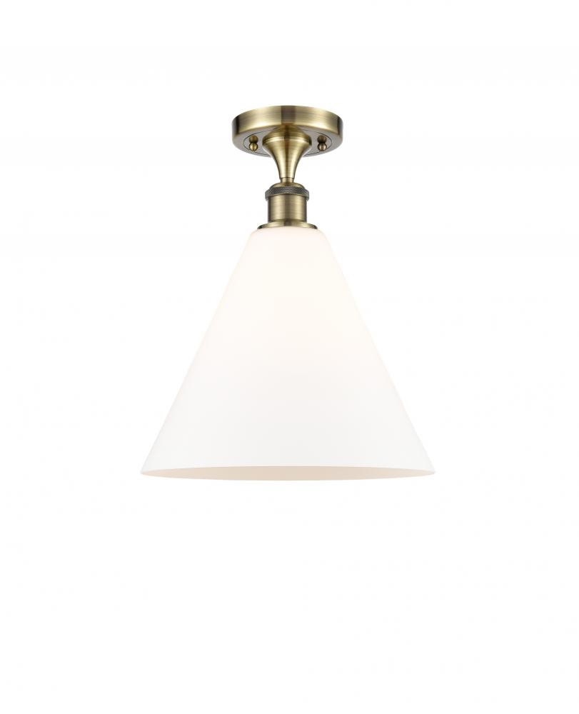 Berkshire - 1 Light - 12 inch - Antique Brass - Semi-Flush Mount