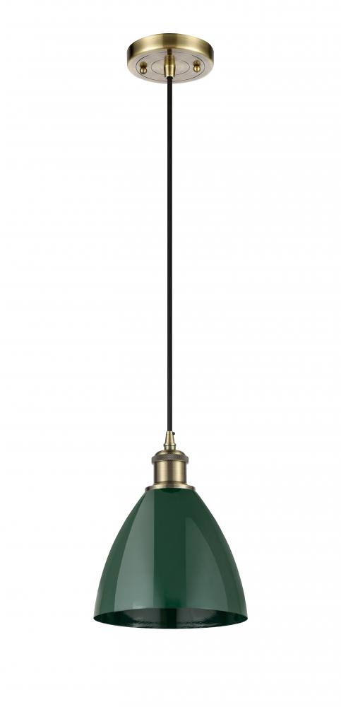 Plymouth - 1 Light - 8 inch - Antique Brass - Cord hung - Mini Pendant